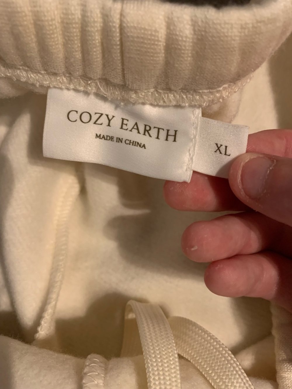 Cozy Earth Cream/White Adjustable Sweatpants